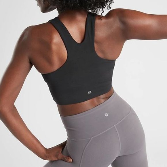 NWT Athleta Black Conscious Crop Sports Bra - Picture 2 of 7
